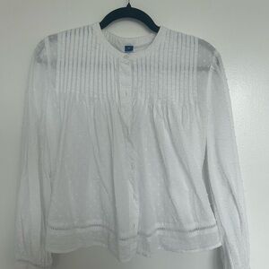 Old Navy White Textured Blouse